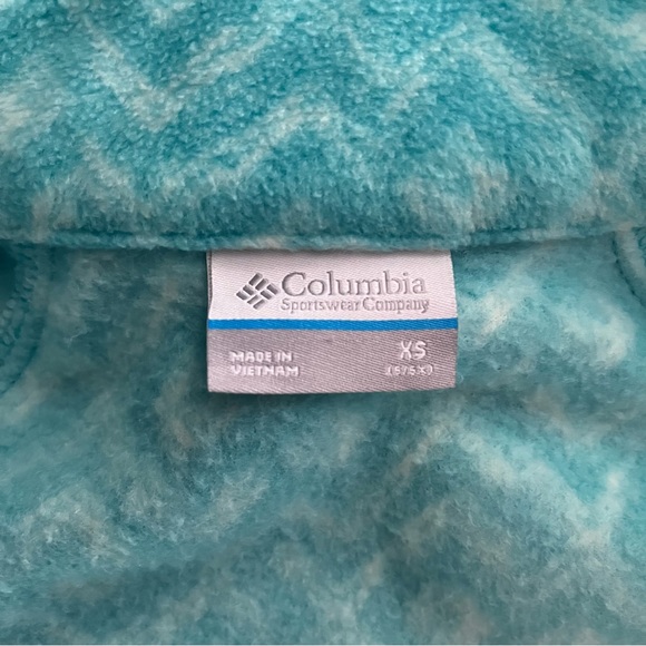Teal Columbia Girls Fleece Zip Up Jacket - Picture 4 of 6